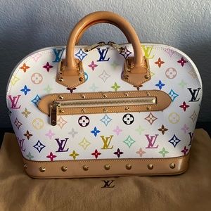 Louis Vuitton White Multicolor Alma